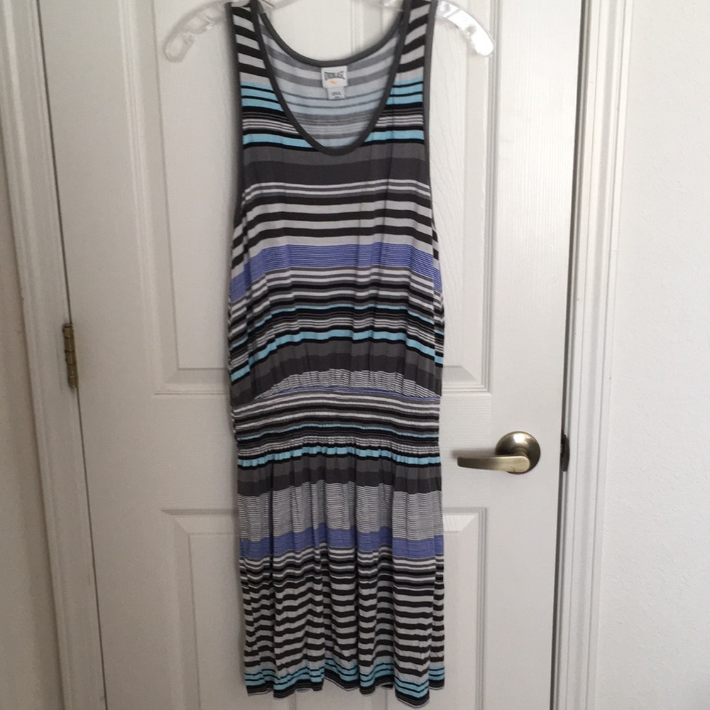 Everlast Women's Striped Sleeveless Dress - Gray and Blue